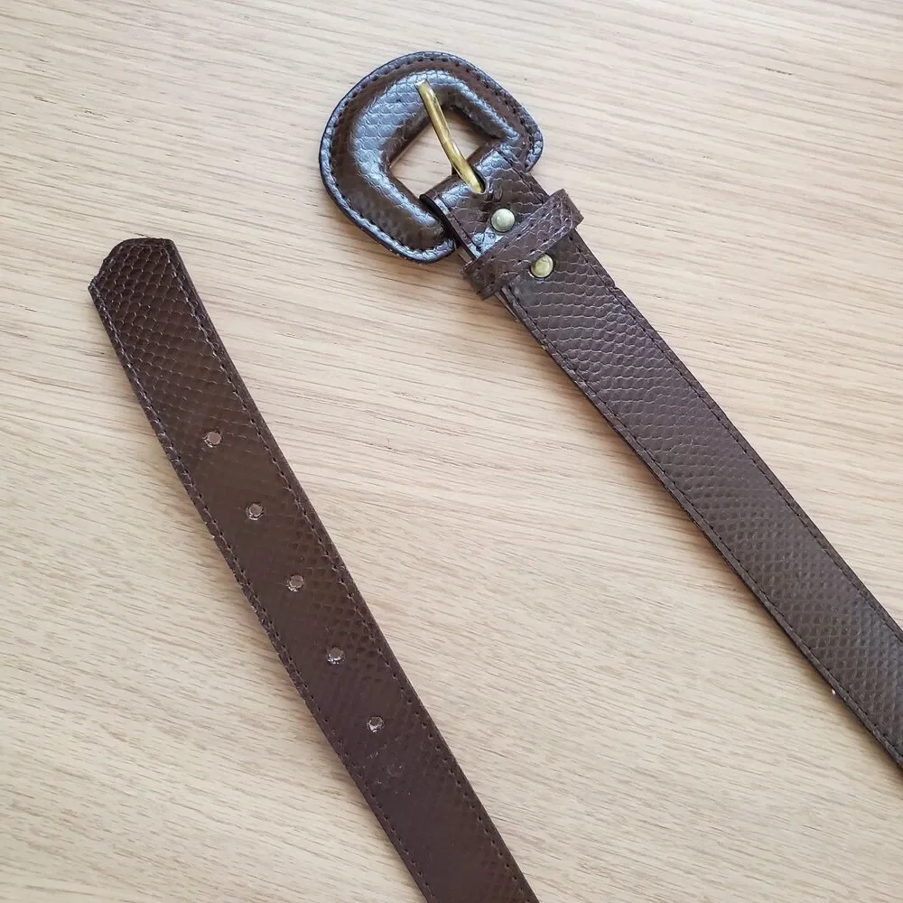 Vintage 90's Jones New York Brown Snakeskin Belt